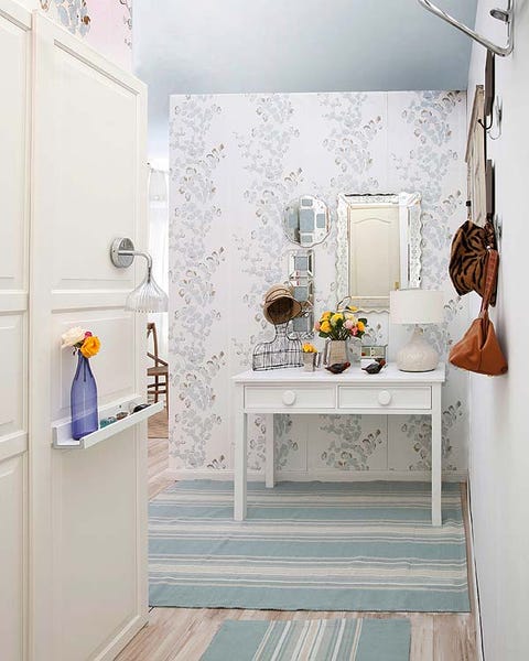 Room, Interior design, Wall, Flooring, Floor, Interior design, Orange, Grey, Paint, Teal, 