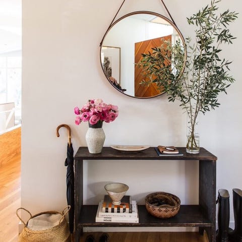 Shelf, Furniture, Table, Room, Interior design, Shelving, Wall, Iron, Wood, Plant, 