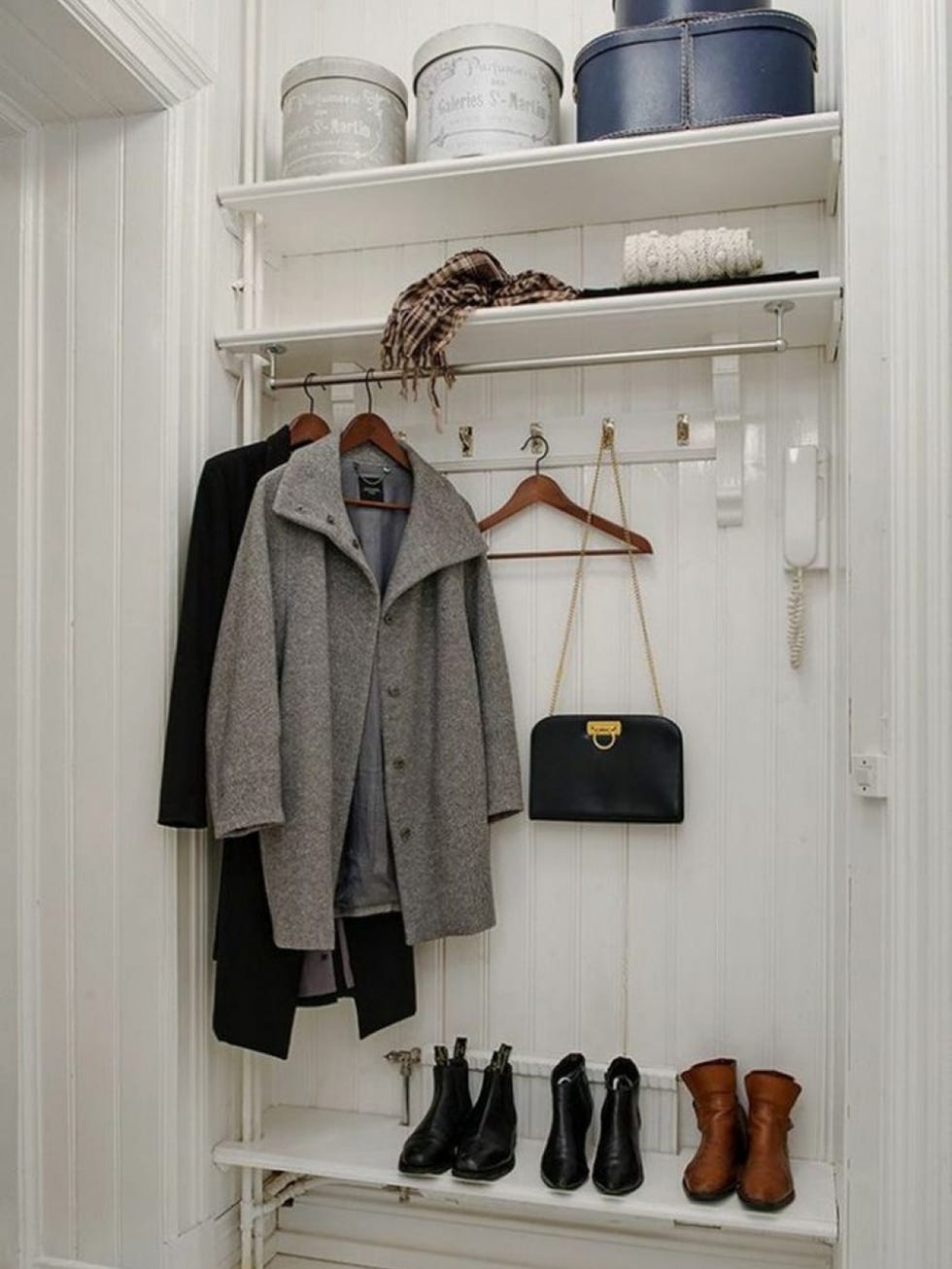 Clothes hanger, Shelf, Room, Closet, Furniture, Shelving, Home accessories, Wardrobe, Shoe, Cupboard, 