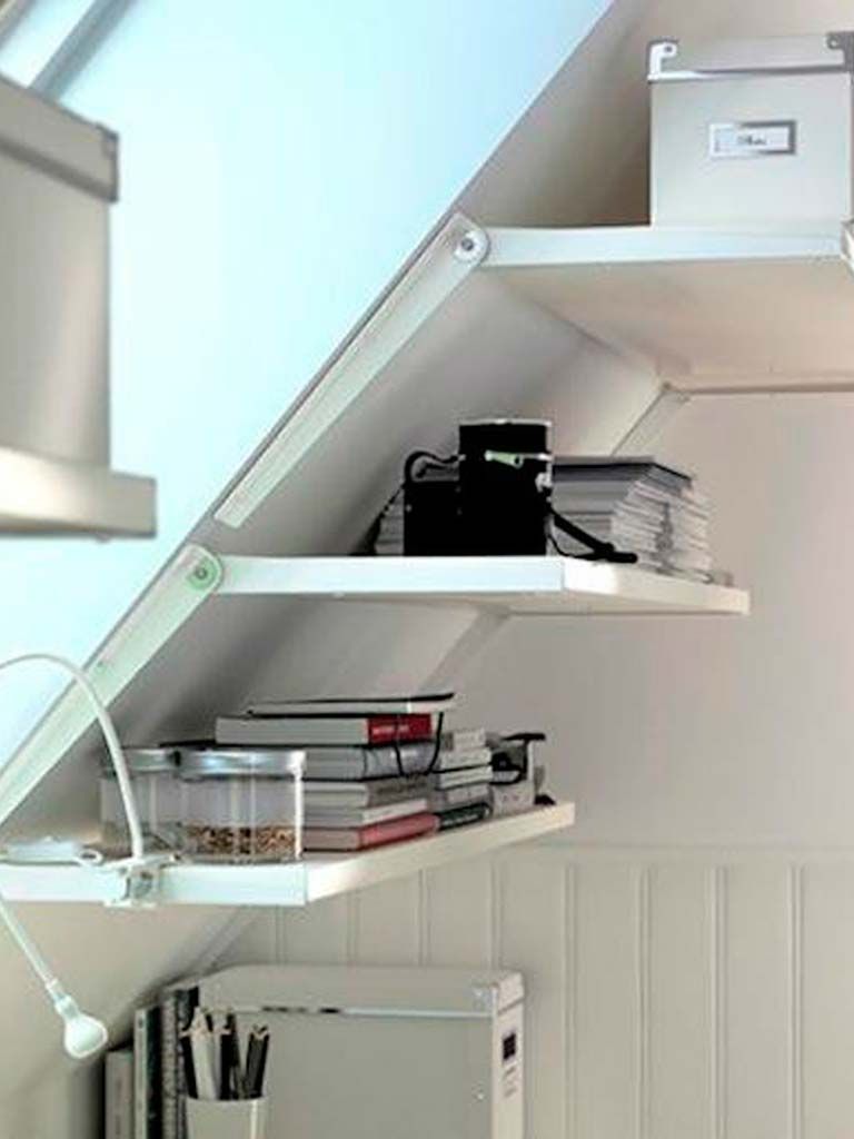 Property, Shelf, Room, Stairs, Furniture, House, Interior design, Shelving, Ceiling, Building, 