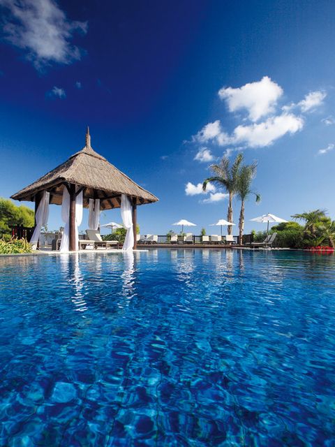 Sky, Blue, Swimming pool, Water, Vacation, Property, Tropics, Resort, Sea, Cloud, 