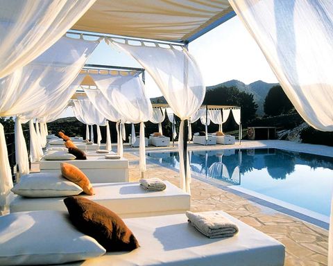 Swimming pool, Interior design, Shade, Resort, Interior design, Window treatment, Hotel, Curtain, Resort town, Boutique hotel, 