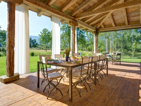 Property, Room, Building, Real estate, Porch, Furniture, Table, Home, House, Interior design, 