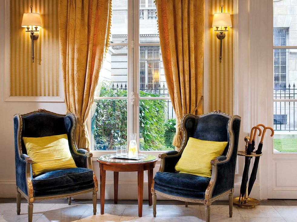Curtain, Living room, Room, Interior design, Furniture, Yellow, Property, Window treatment, Window covering, Chair, 