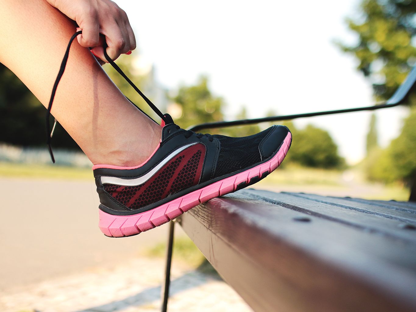Footwear, Shoe, Leg, Pink, High heels, Foot, Human body, Human leg, Sandal, Ankle, 