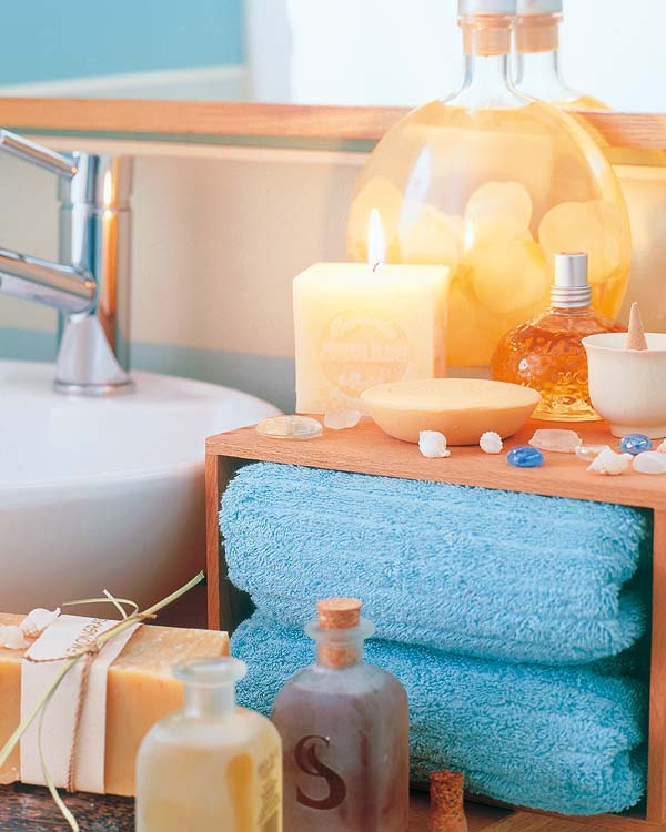 velas aromáticas en el baño