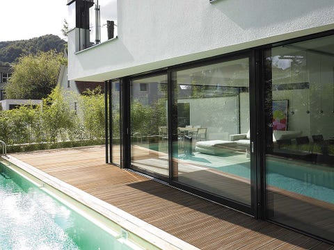 Property, Glass, Real estate, Fluid, Swimming pool, Transparent material, House, Residential area, Shade, Aqua, 