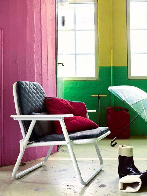 Wood, Room, Furniture, Chair, Wall, Floor, Purple, Fixture, Magenta, Daylighting, 