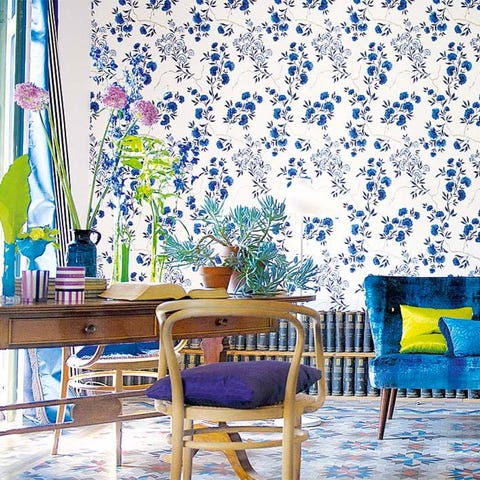Blue, Room, Interior design, Furniture, Textile, Table, Turquoise, Majorelle blue, Teal, Aqua, 