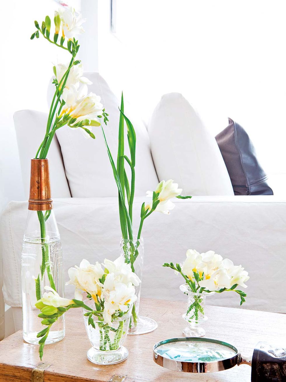 Flores artificiales jarrones para la decoración de la casa de