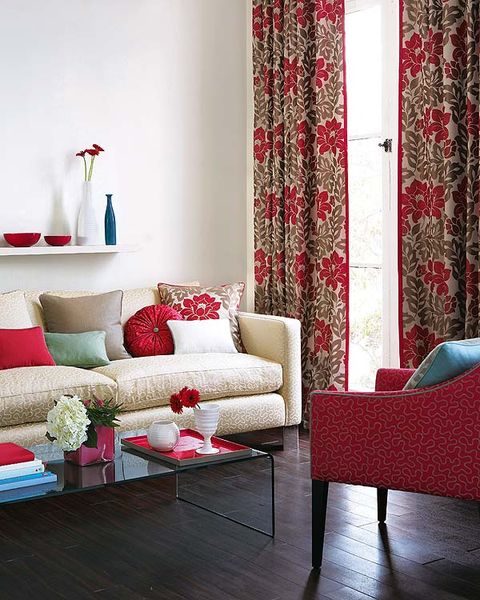 Interior design, Room, Living room, Textile, Furniture, Red, Home, Wall, Interior design, Floor, 