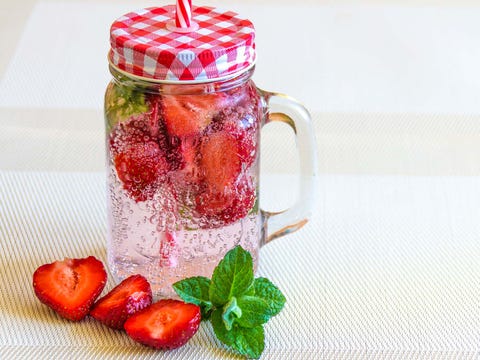 Food, Strawberry, Mason jar, Strawberries, Fruit preserve, Ingredient, Fruit, Plant, Berry, Cuisine, 