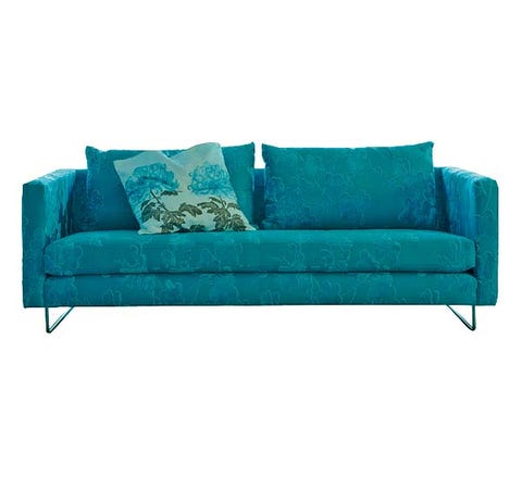 Blue, Green, Couch, Furniture, Turquoise, Living room, Teal, Aqua, Rectangle, Azure, 