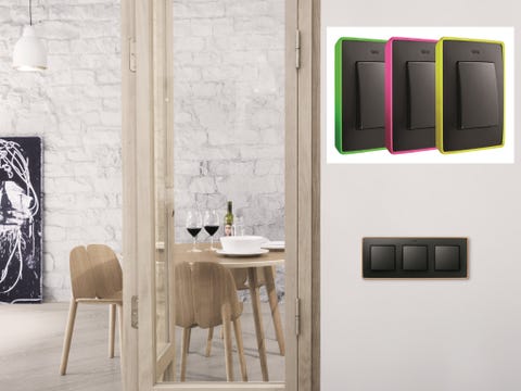 Room, Wall, Interior design, Purple, Fixture, Rectangle, Plywood, Tile, Stool, 