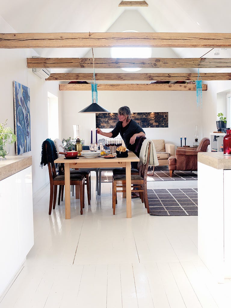 White, Room, Interior design, Floor, Furniture, Table, Flooring, House, Building, Architecture, 