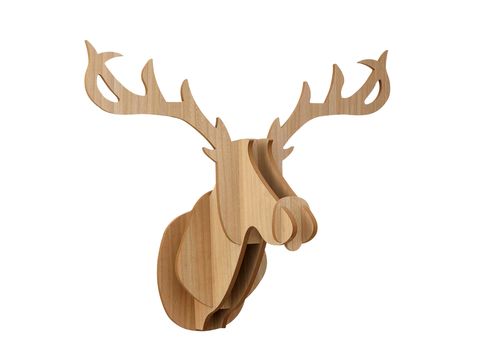 Reindeer, Deer, Moose, Elk, Wood, Animal figure, Horn, Fawn, 