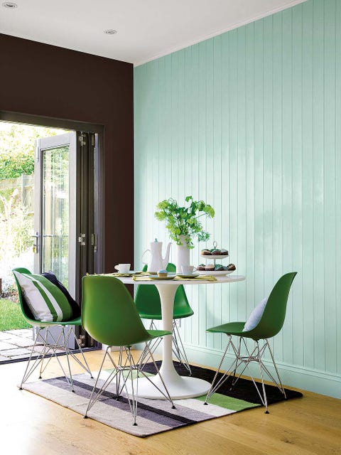 Green, Wood, Floor, Room, Interior design, Flooring, Furniture, Wall, Table, Hardwood, 