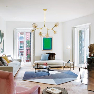 Living room, Furniture, Room, White, Interior design, Property, Coffee table, Turquoise, Table, Home, 