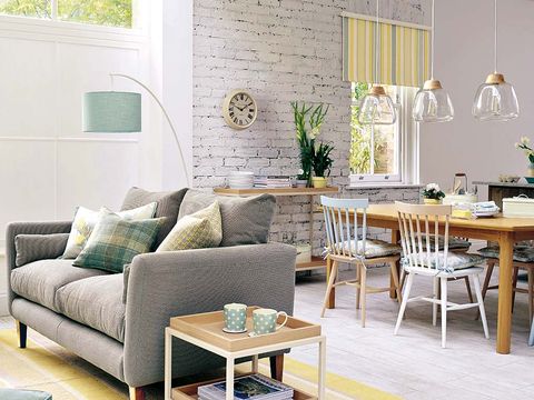 Room, Green, Interior design, Living room, Furniture, Table, Floor, Home, Wall, Flooring, 