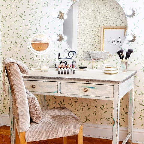 Room, Wood, Interior design, Furniture, Table, Interior design, Drawer, Hardwood, Peach, Teal, 