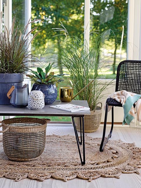 Furniture, Coffee table, Table, Blue, Outdoor table, Wicker, Room, Interior design, Chair, Patio, 