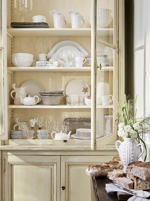 Serveware, Dishware, White, Shelving, Shelf, Porcelain, Beige, Hutch, Ivory, Collection, 