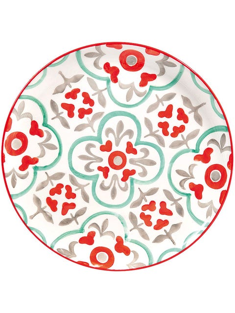 Pattern, Red, Colorfulness, Art, Circle, Teal, Dishware, Visual arts, Design, Coquelicot, 