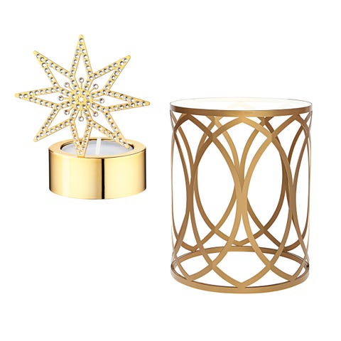 End table, Home accessories, Natural material, Metal, Coffee table, Brass, Silver, Star, Bronze, Oval, 