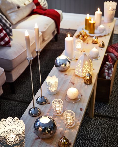 decoración de navidad con velas