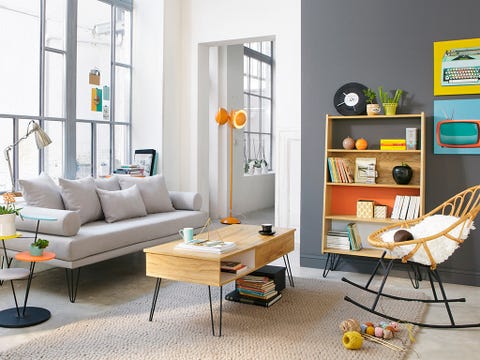 Room, Interior design, Yellow, Floor, Living room, Home, Furniture, Wall, Table, Flooring, 