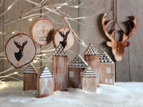 adornos de madera para navidad