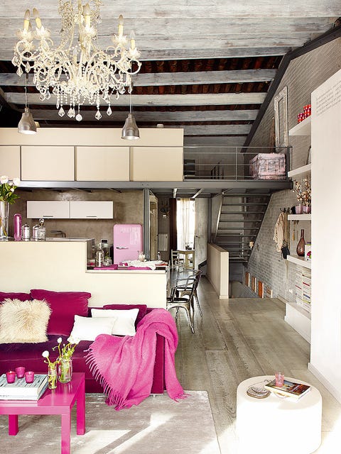 Interior design, Room, Ceiling fixture, Ceiling, Light fixture, Floor, Interior design, Pink, Chandelier, Furniture, 
