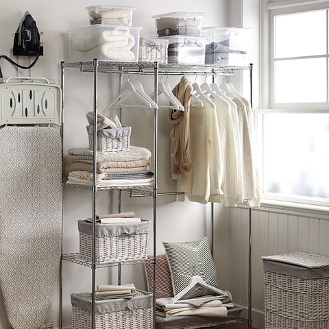 Window, Room, Interior design, Fixture, Clothes hanger, Grey, Daylighting, Shelving, Home accessories, Shelf, 