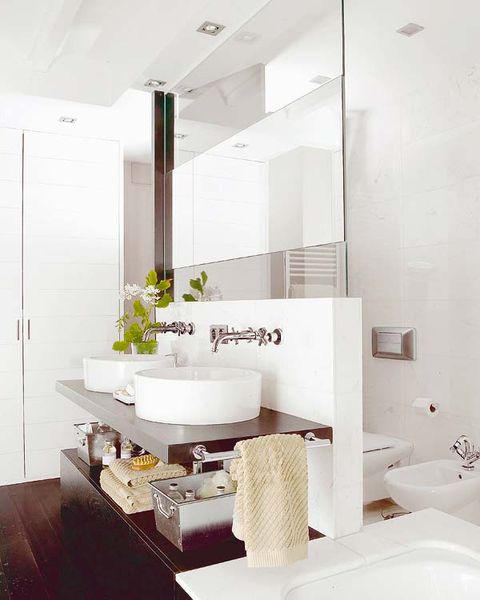 Bathroom, White, Room, Interior design, Sink, Property, Furniture, Tap, Floor, Wall, 