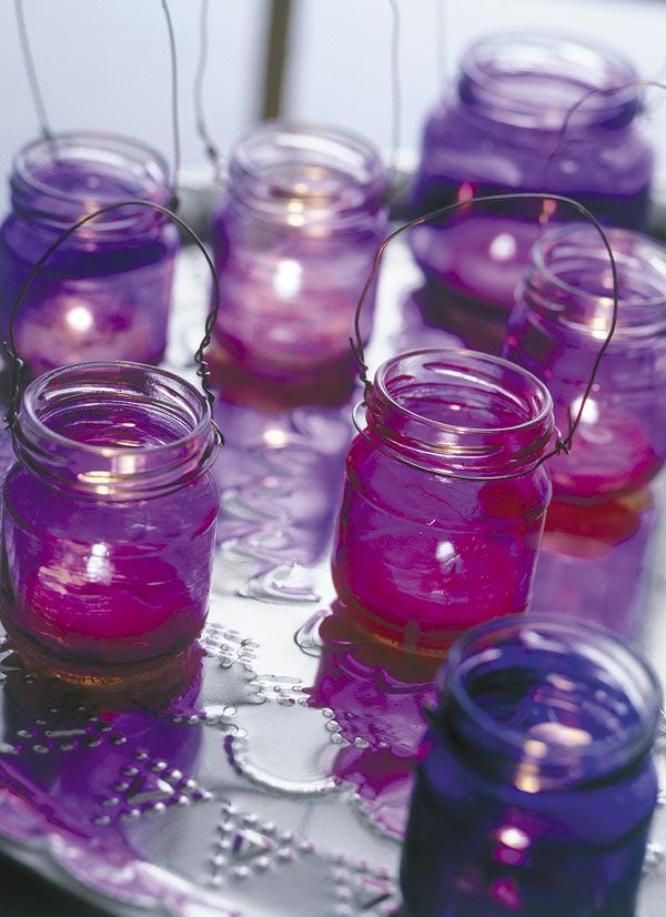 Velas en vasitos de yogur