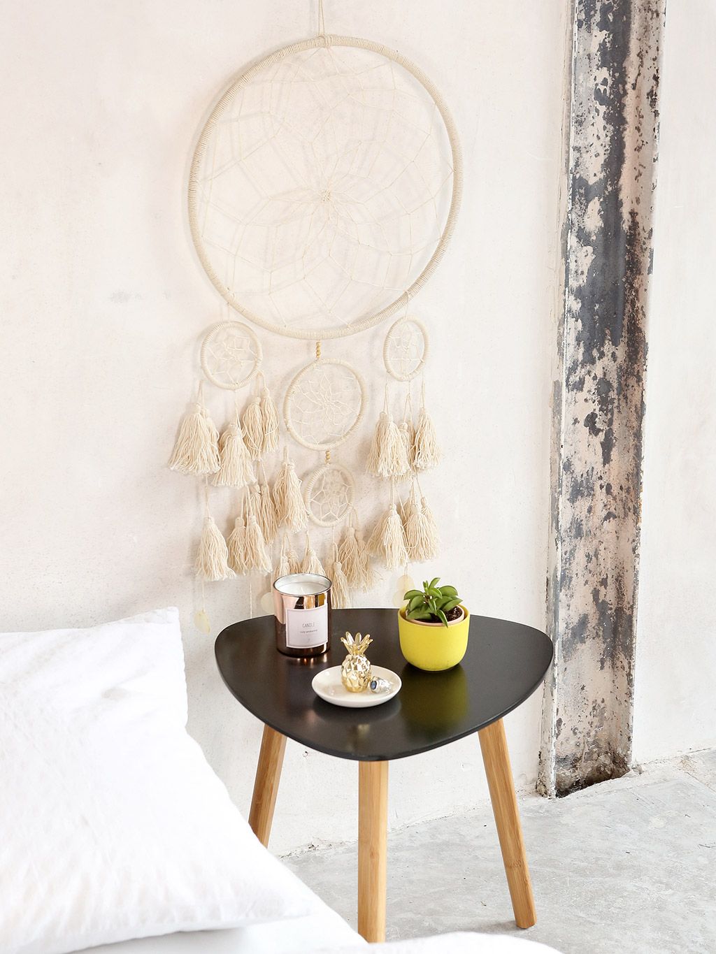Room, Furniture, Interior design, Wall, Table, Linens, Interior design, Bed, Home accessories, Bed sheet, 