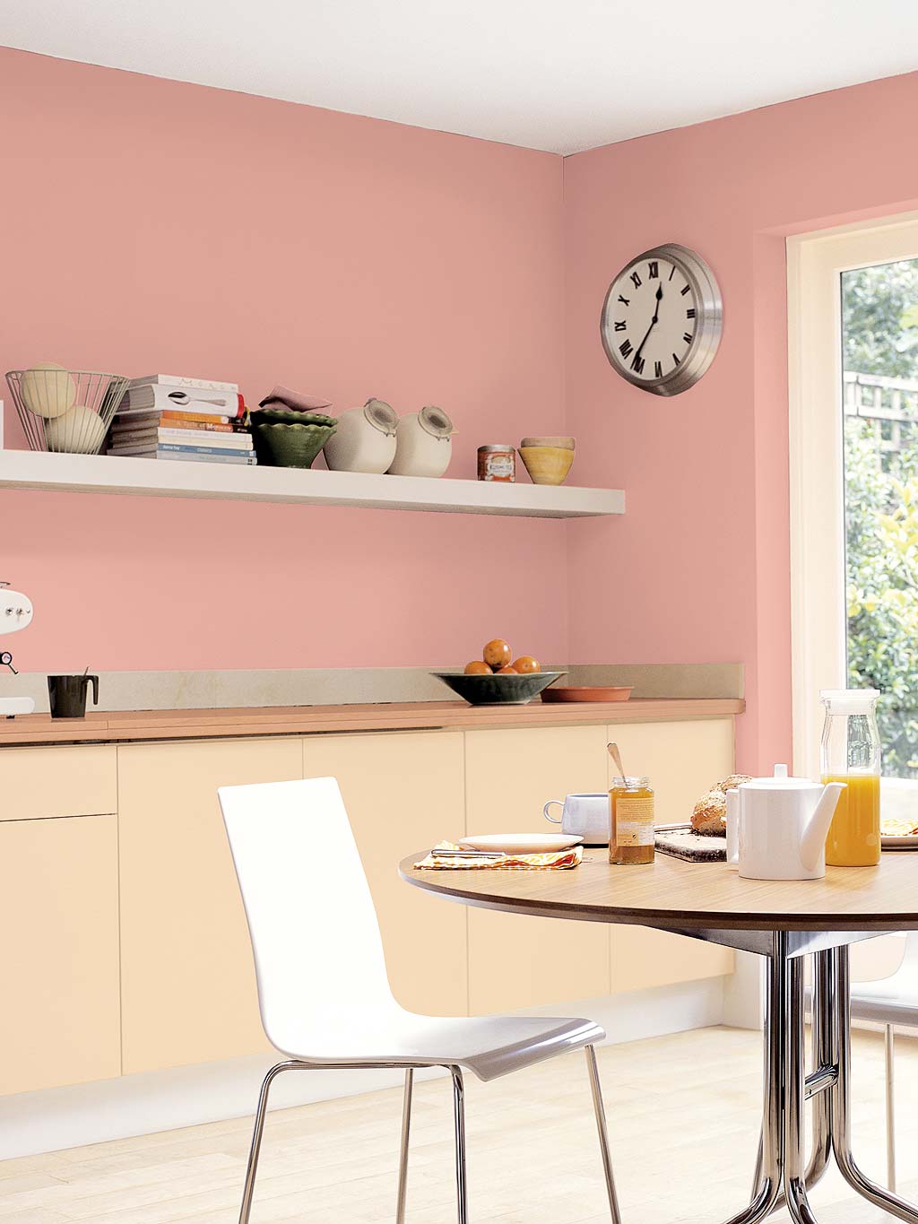 cocina color rosa