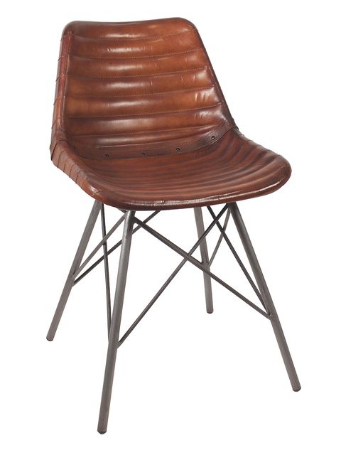 Chair, Furniture, Brown, Wood, Leather, 