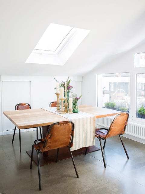 Furniture, Room, White, Dining room, Interior design, Table, Floor, Property, House, Home, 