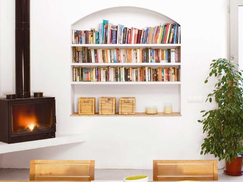 Wood, Room, Flowerpot, Interior design, Wall, Shelf, Shelving, Hearth, Bookcase, Interior design, 