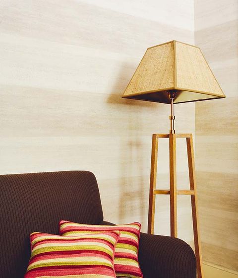 Wood, Lampshade, Wall, Lighting accessory, Lamp, Tints and shades, Pillow, Throw pillow, Home accessories, Beige, 