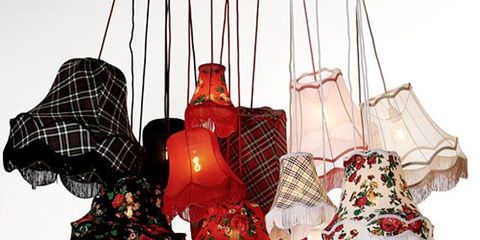 Product, Textile, Red, Dress, Fashion, Pattern, Home accessories, Costume design, Illustration, Light fixture, 