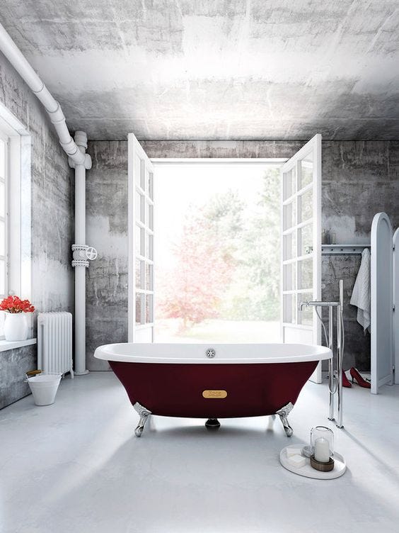 Bathtub, Bathroom, Room, Interior design, Property, Floor, Wall, Architecture, House, Tile, 