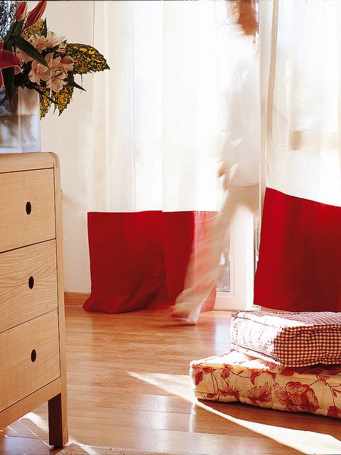 Chest of drawers, Red, Textile, Room, Drawer, Floor, Interior design, Interior design, Carmine, Dresser, 