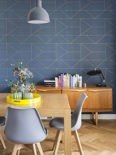 Furniture, Room, Table, Interior design, Yellow, Purple, Violet, Lighting, Wall, Design, 