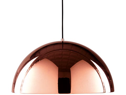 Light fixture, Lighting, Ceiling, Ceiling fixture, Lamp, Copper, Dome, Metal, Material property, Architecture, 