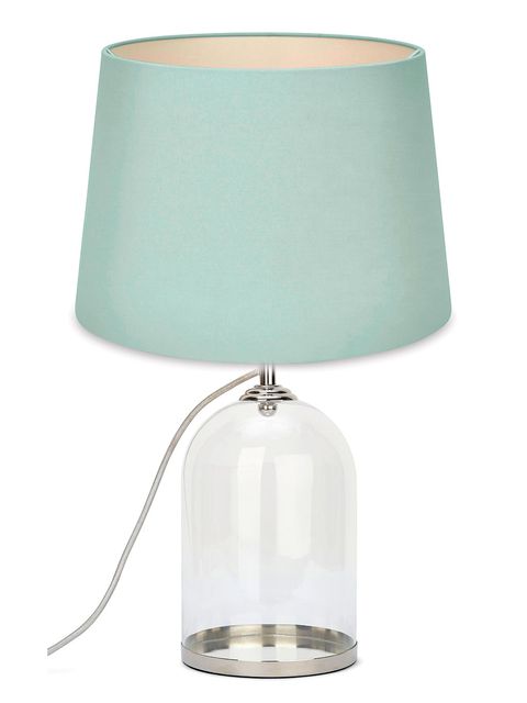 Lamp, Light fixture, Lampshade, Lighting, Turquoise, Lighting accessory, Table, Glass, Interior design, Turquoise, 