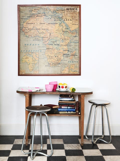 Room, Furniture, Shelving, Stool, Atlas, Peach, Paint, Carpet, Still life photography, End table, 