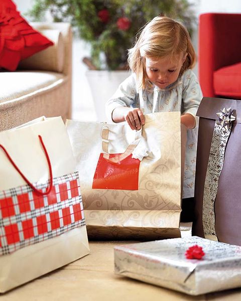 Red, Carmine, Paper bag, Bag, Home accessories, Present, Interior design, Shopping bag, Christmas, Blond, 