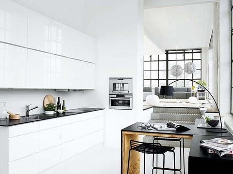 Room, Interior design, Property, Floor, White, Line, Kitchen, Ceiling, Interior design, Cabinetry, 